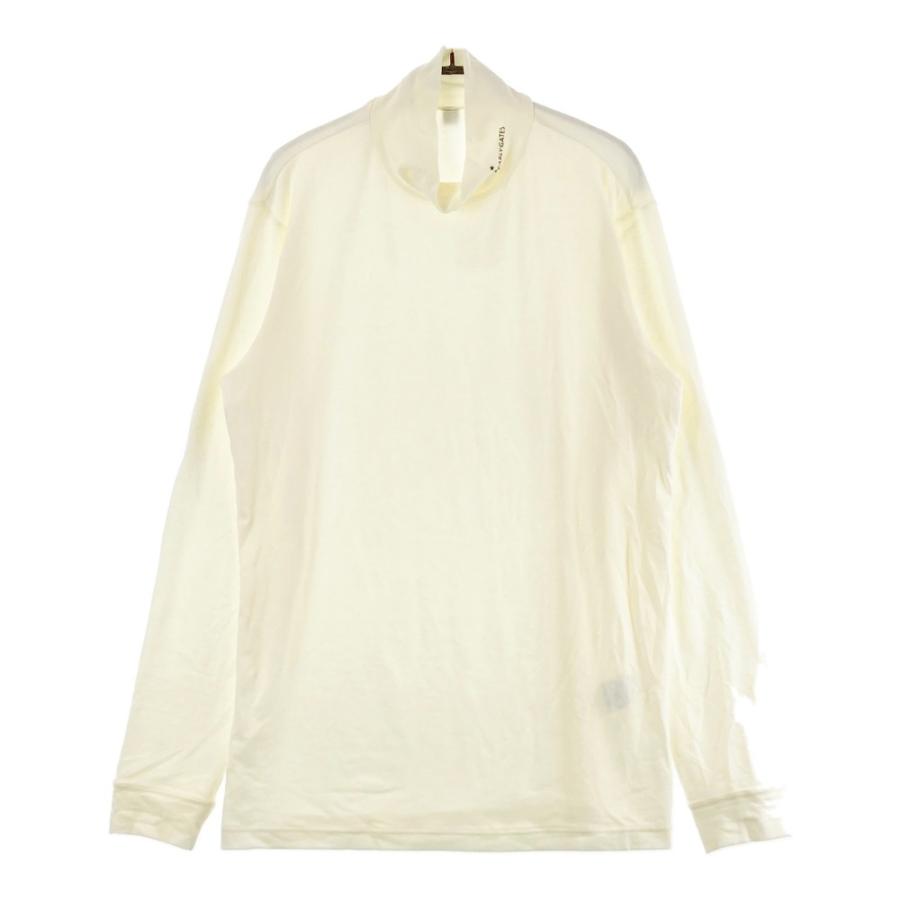 サイズ：6 PEARLY GATES パーリーゲイツ  バックロゴ ハイネック 長袖Tシャツ  ホワイト系 [240101481014] ゴルフウェア メンズ ストスト PEARLY GATES パーリーゲイツ ハイネック長袖Tシャツ ホワイト系