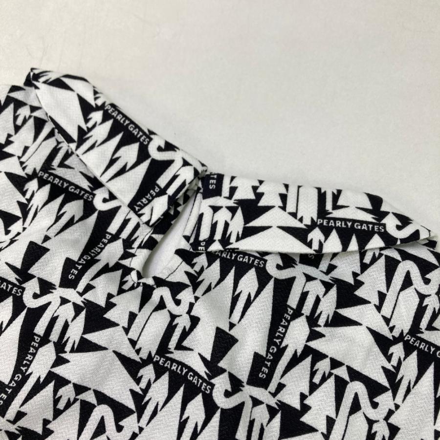サイズ：1 PEARLY GATES パーリーゲイツ  襟付 半袖Tシャツ 総柄 ブラック系 [240101432719] ゴルフウェア レディース ストスト サイズ：1 PEARLY GATES パーリーゲイツ 襟付 半袖Tシャツ 総柄