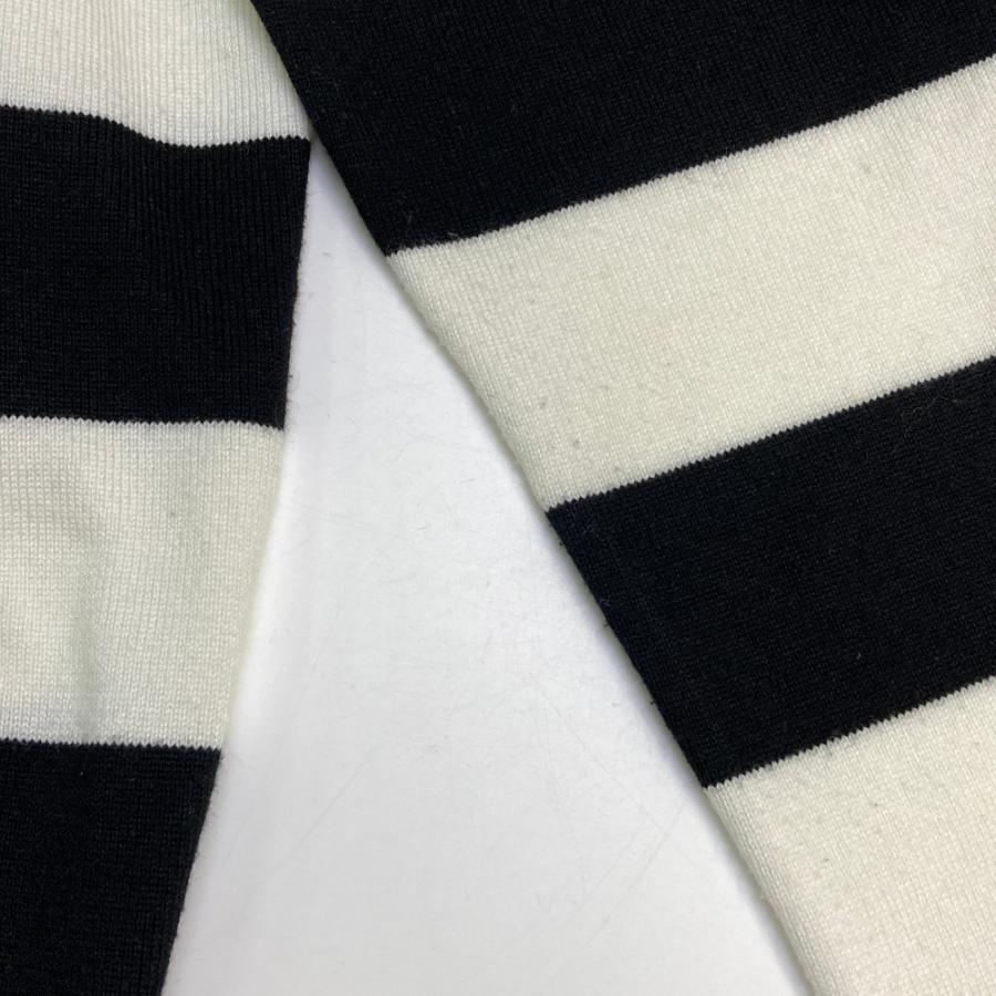 サイズ：O DESCENTE GOLF デサントゴルフ  ハーフジップ ニットセーター ボーダー柄 ホワイト系 [240101377223] ゴルフウェア メンズ ストスト サイズ：O DESCENTE GOLF デサントゴルフ ハーフジップ ニット