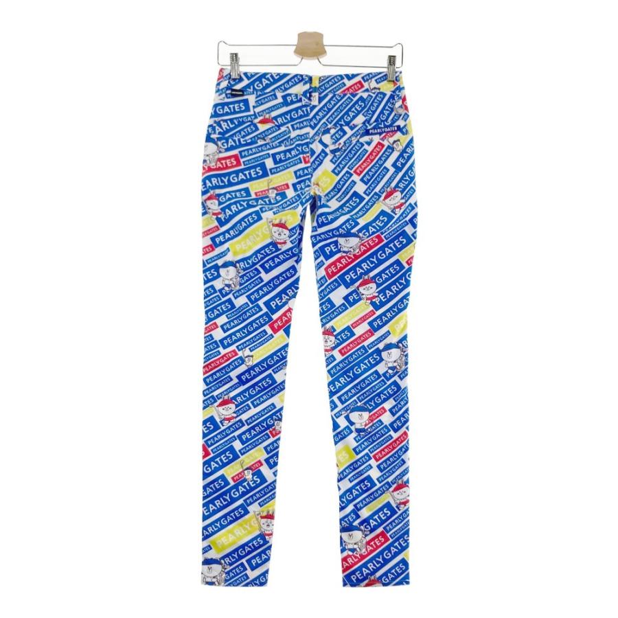 サイズ：0 PEARLY GATES パーリーゲイツ ×LINE FRIENDS ストレッチパンツ 総柄 ブルー系 [240101433866] ゴルフウェア レディース ストスト PEARLY GATES パーリーゲイツ ×LINE FRIENDS ストレッチパンツ