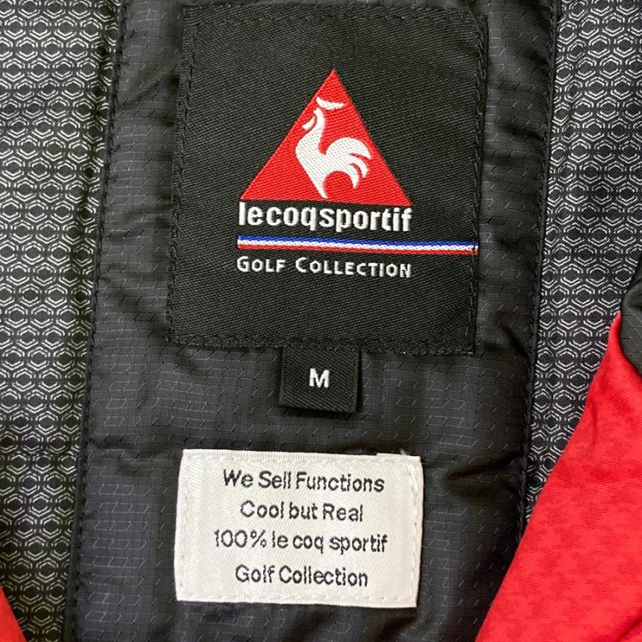 LE COQ GOLF ルコックゴルフ 2way 中綿ジャケット 千鳥柄 レッド系 M