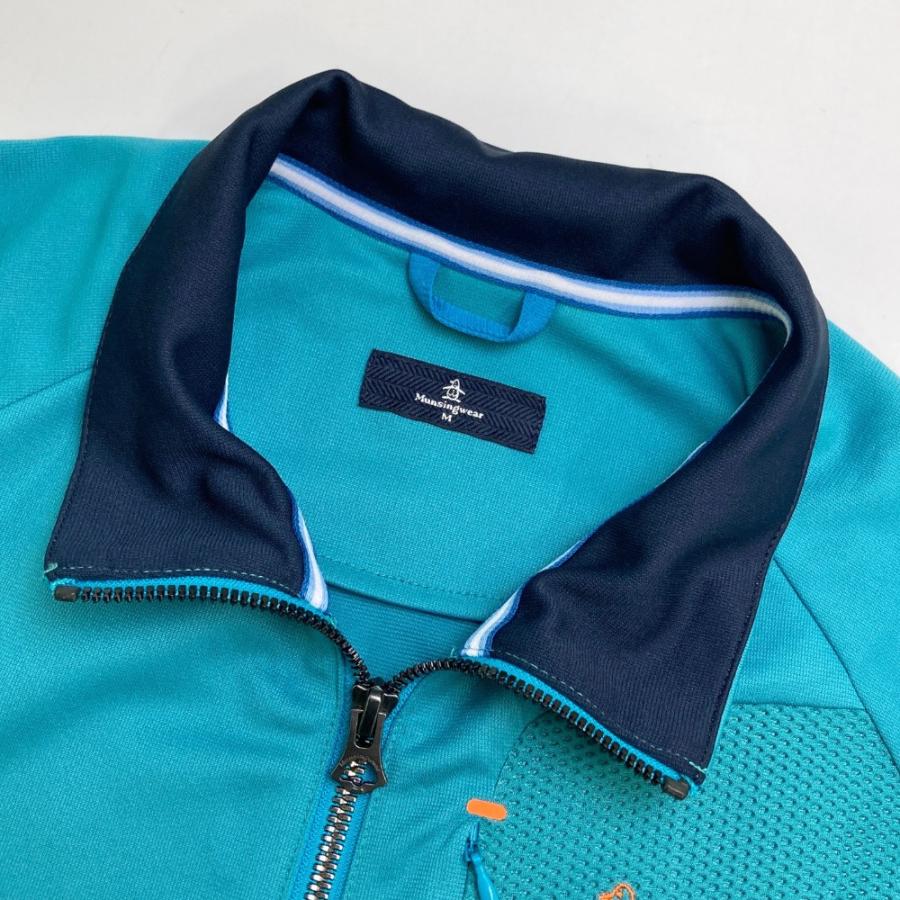 【新品タグ付き】マンシングウェア　ジップジャケット　Mサイズ MUNSING WEAR マンシングウェア ジップジャケット ブルー系 M