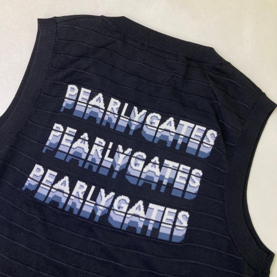 PEARLY GATES（パーリーゲイツ） ニットベスト ボーダー柄 ブラック系