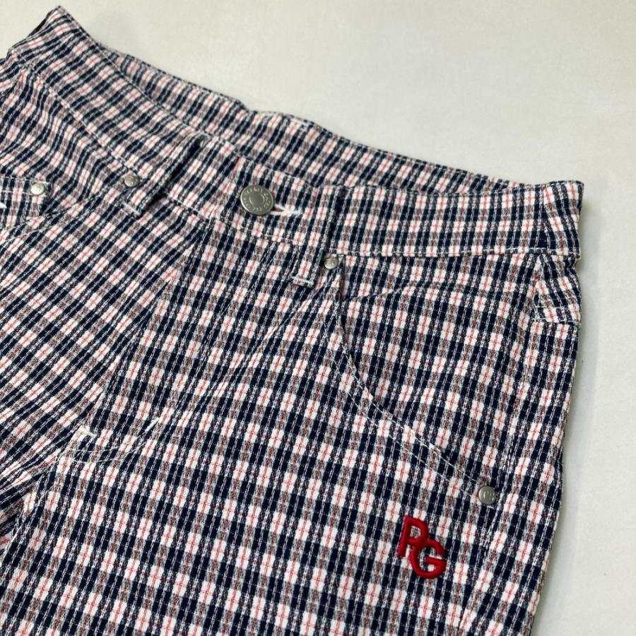 サイズ：00 PEARLY GATES パーリーゲイツ 2023年モデル ストレッチパンツ チェック柄 ネイビー系 [240101434476] ゴルフウェア レディース ストスト PEARLY GATES パーリーゲイツ 2023年モデル ストレッチパンツ