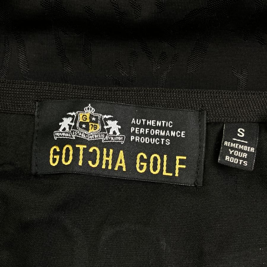 GOTCHA ガッチャ ハーフジップ 長袖Tシャツ 総柄 ブラック系 S ゴルフ