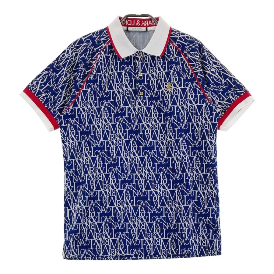 マーク＆ロナ ポロシャツ 総柄 ネイビー 46 ドクロ メンズ マーク＆ロナ ポロシャツ 総柄 ネイビー 46 ドクロ メンズ 楽天