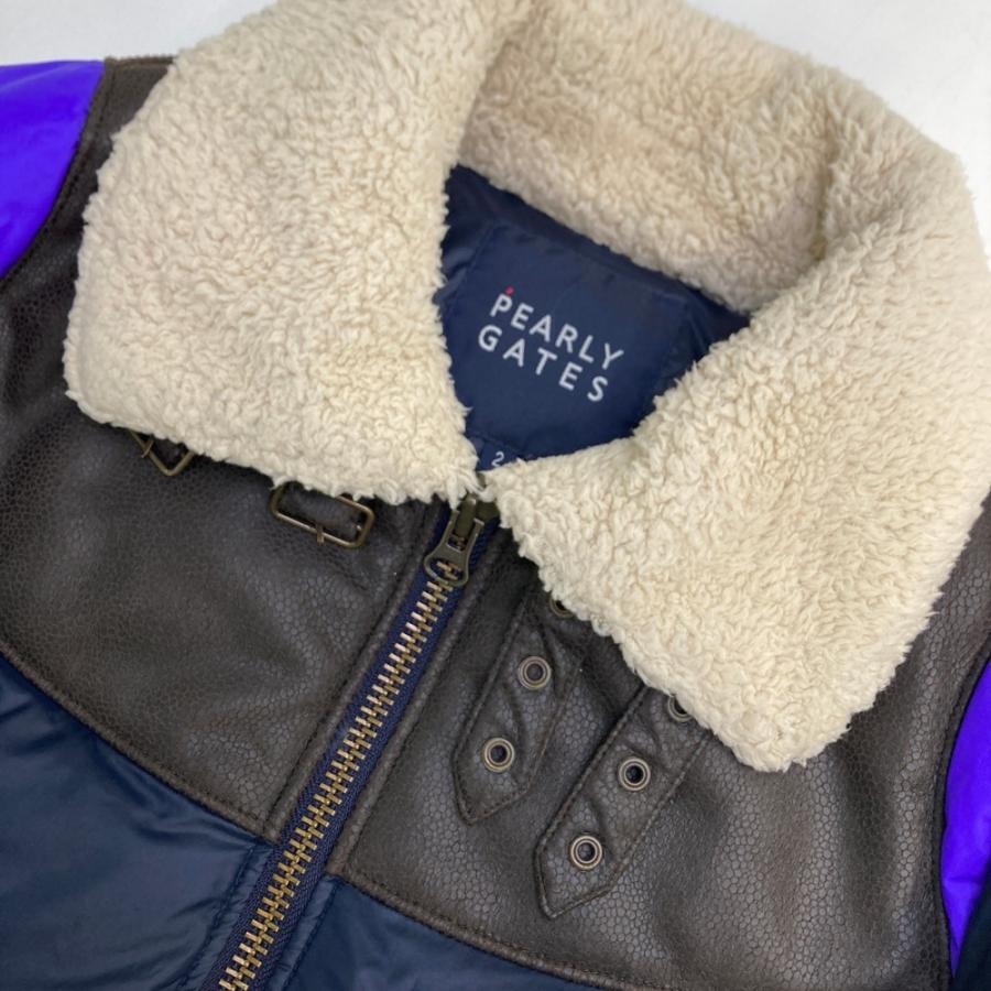 PEARLY GATES パーリーゲイツ 襟付 切替 ダウンジャケット ボア