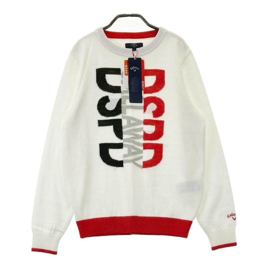 サイズ：L CALLAWAY キャロウェイ  長袖 ニットセーター  ホワイト系 [240101434840] ゴルフウェア レディース ストスト 新品】CALLAWAY キャロウェイ 長袖 ニットセーター ホワイト系 L