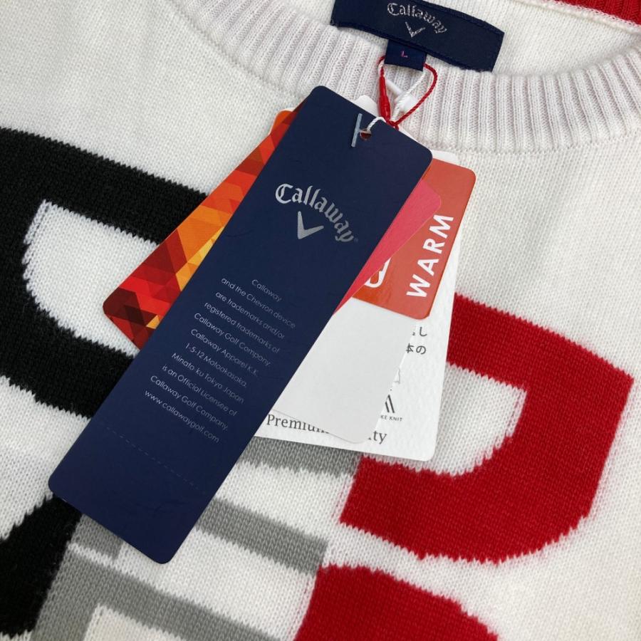 新品】CALLAWAY キャロウェイ 長袖 ニットセーター ホワイト系 L