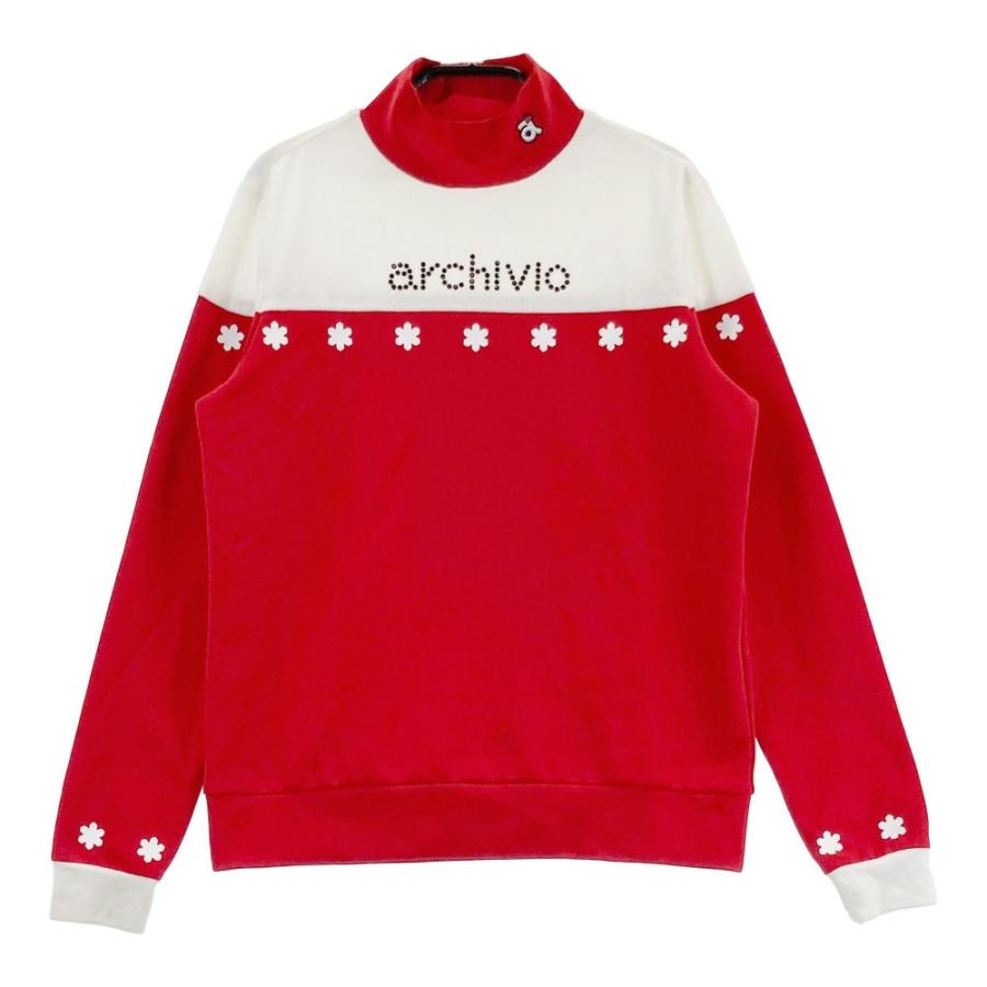 サイズ：36 ARCHIVIO アルチビオ 2023年モデル ハイネック長袖Tシャツ  ブラウン系 [240101568625] ゴルフウェア レディース ストスト archivio（アルチビオ） ハイネック 長袖Tシャツ レッド系 36 ゴルフ