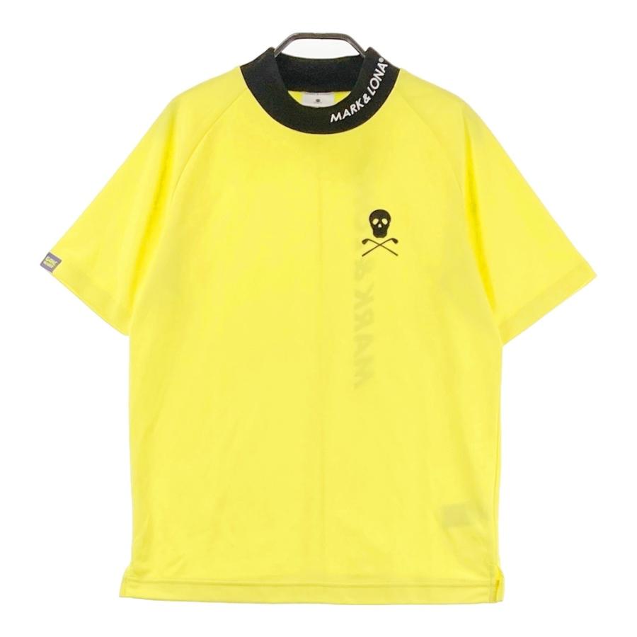 【美品✨】52サイズ　マークアンドロナ　モックネック スカル　ロゴ MARK&LONA マークアンドロナ モックネック 半袖Tシャツ スカル