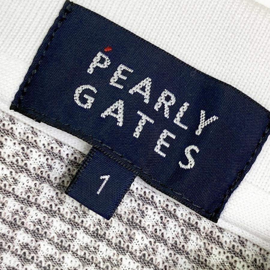 PEARLY GATES パーリーゲイツ 2024年モデル 半袖ポロシャツ 千鳥柄 ブラック系 1 ゴルフウェア レディースの画像