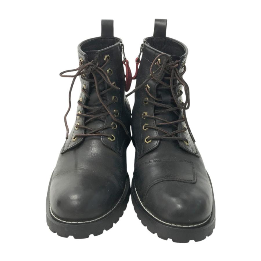 【ヒデ坊】DEGNER HS-B6 レザー黒ブーツ ジッパー付き DEGNER デグナー HS-B6 レザー ジップブーツ ブラック系 25.5 バイク