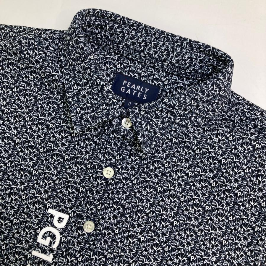 サイズ：0 PEARLY GATES パーリーゲイツ 2024年モデル 半袖ポロシャツ 総柄 ネイビー系 [240101436047] ゴルフウェア レディース ストスト PEARLY GATES パーリーゲイツ 2024年モデル 半袖ポロシャツ 総柄