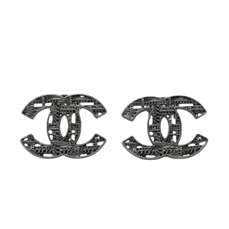 CHANEL シャネル B13B イヤリング シルバー系 : ブランド古着ストスト