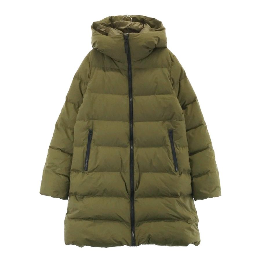 美品 ノースフェイス ロングダウンコート レディース Sサイズ カーキ 刺繍ロゴ 美品 ノースフェイス ロングダウンコート レディース Sサイズ カーキ