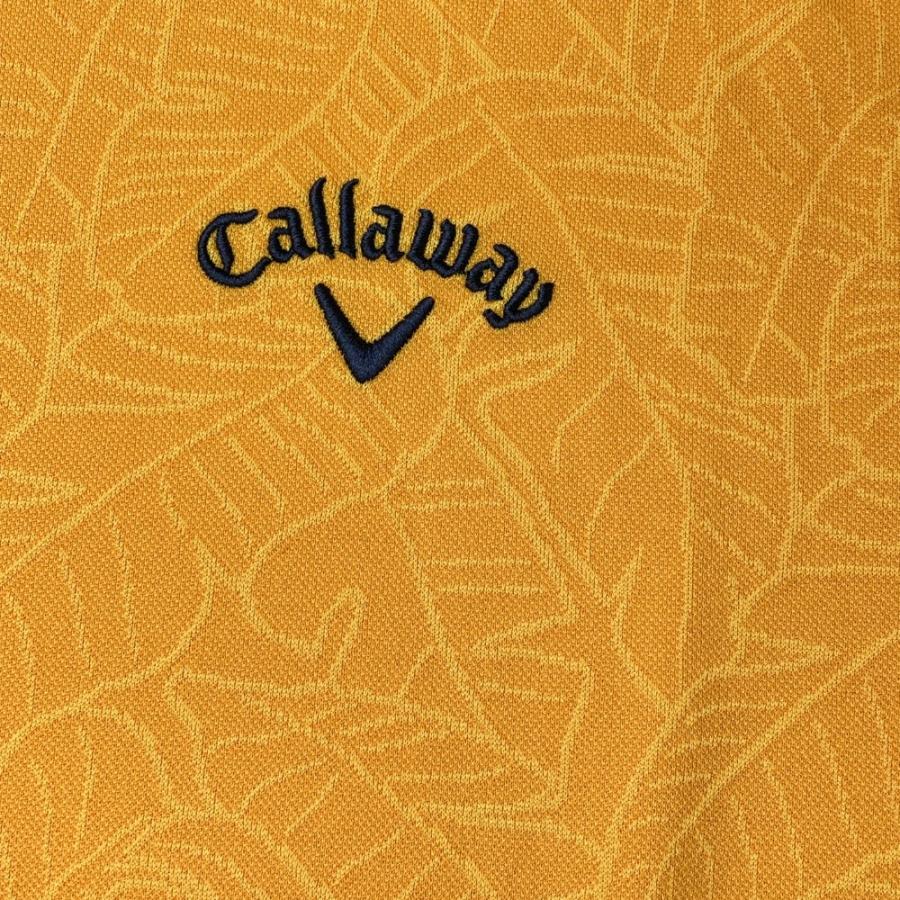 サイズ：M CALLAWAY キャロウェイ  半袖ポロシャツボタンダウン 総柄 イエロー系 [240101437438] ゴルフウェア メンズ ストスト Callaway（キャロウェイ） 【新品】CALLAWAY 半袖ポロシャツボタン