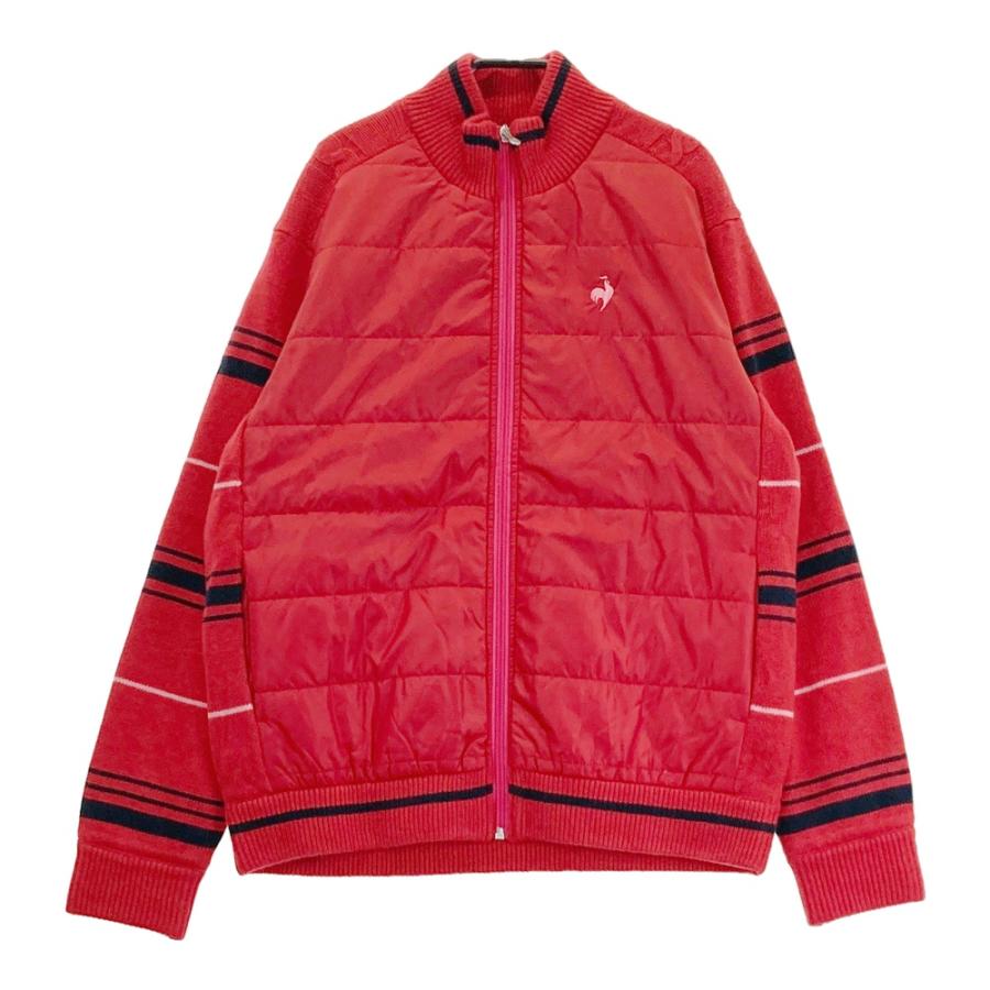 サイズ：L LE COQ GOLF ルコックゴルフ  中綿切替 ニット ジップジャケット  レッド系 [240101438036] ゴルフウェア レディース ストスト LE COQ GOLF ルコックゴルフ 中綿切替 ニット ジップジャケット レッド