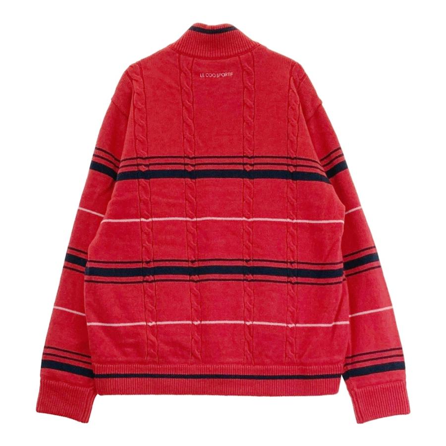 サイズ：L LE COQ GOLF ルコックゴルフ  中綿切替 ニット ジップジャケット  レッド系 [240101438036] ゴルフウェア レディース ストスト LE COQ GOLF ルコックゴルフ 中綿切替 ニット ジップジャケット レッド