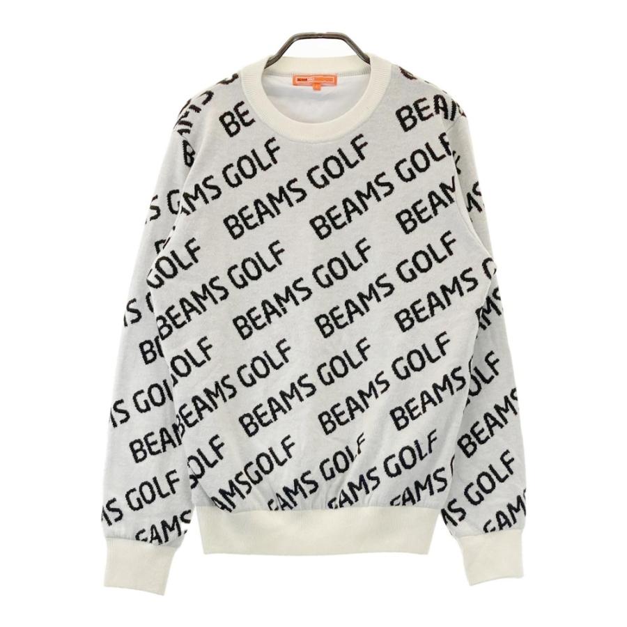 BEAMS GOLF ビームスゴルフ 裏地付き 長袖ニットセーター ロゴ柄