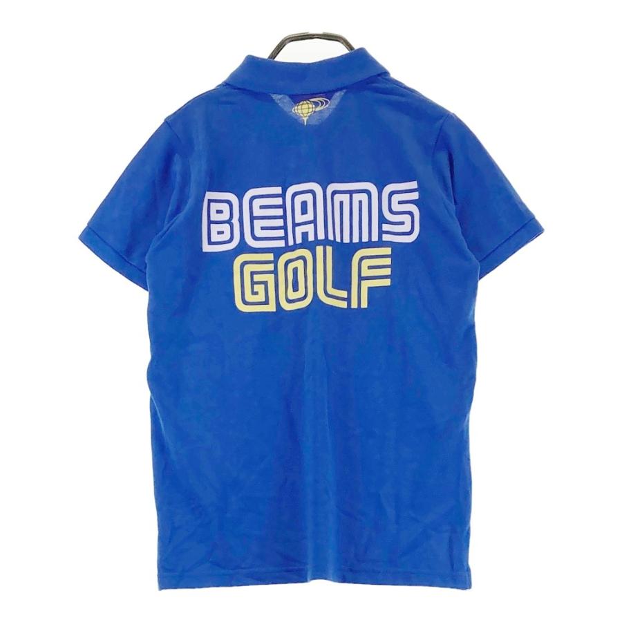 サイズ：XS BEAMS GOLF ビームスゴルフ  ロゴプリント 半袖ポロシャツ  ブルー系 [240101438439] ゴルフウェア レディース ストスト BEAMS GOLF（ビームス ゴルフ） 【新品】BEAMS GOLF ロゴプリント 半袖