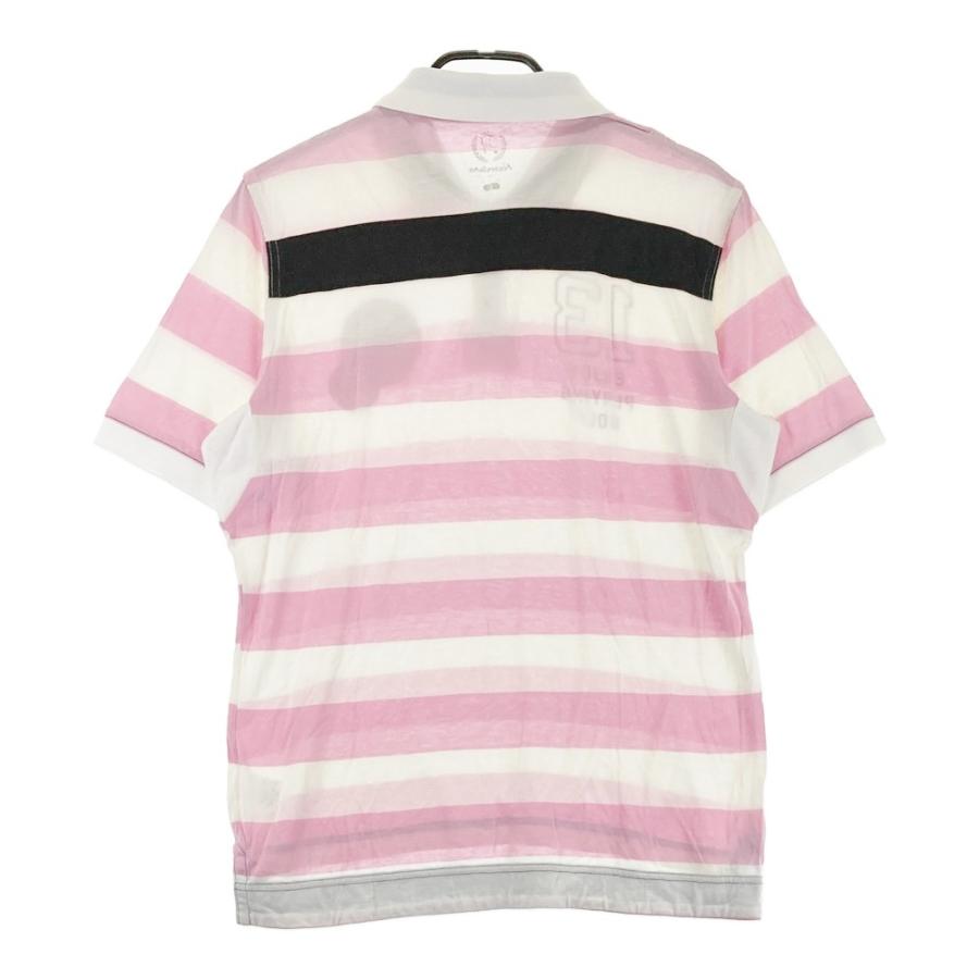 RUSSELUNO ラッセルノ 半袖ポロシャツ ボーダー柄 ピンク系 L