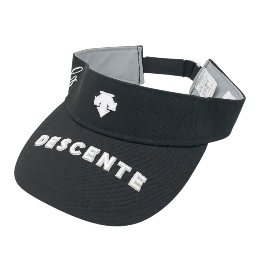 DESCENTE GOLF バイザー サイズF DESCENTE GOLF デサントゴルフ ロゴ刺繍 サンバイザー ブラック