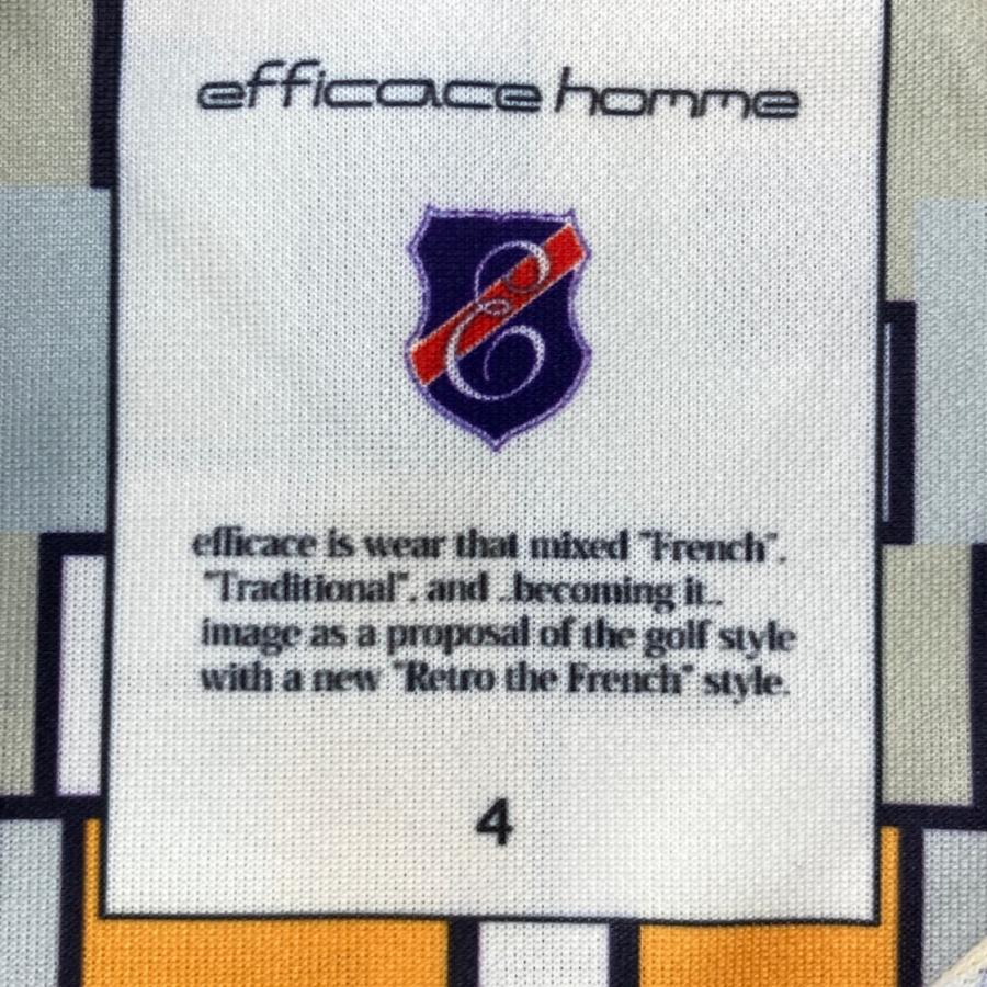 EFFICACE HOMME エフィカスオム 半袖ポロシャツ 総柄 オレンジ系