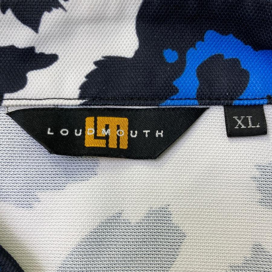 サイズ：XL LOUD MOUTH ラウドマウス  半袖ポロシャツ レオパード ホワイト系 [240101439218] ゴルフウェア メンズ ストスト LOUD MOUTH ラウドマウス 半袖ポロシャツ レオパード ホワイト系