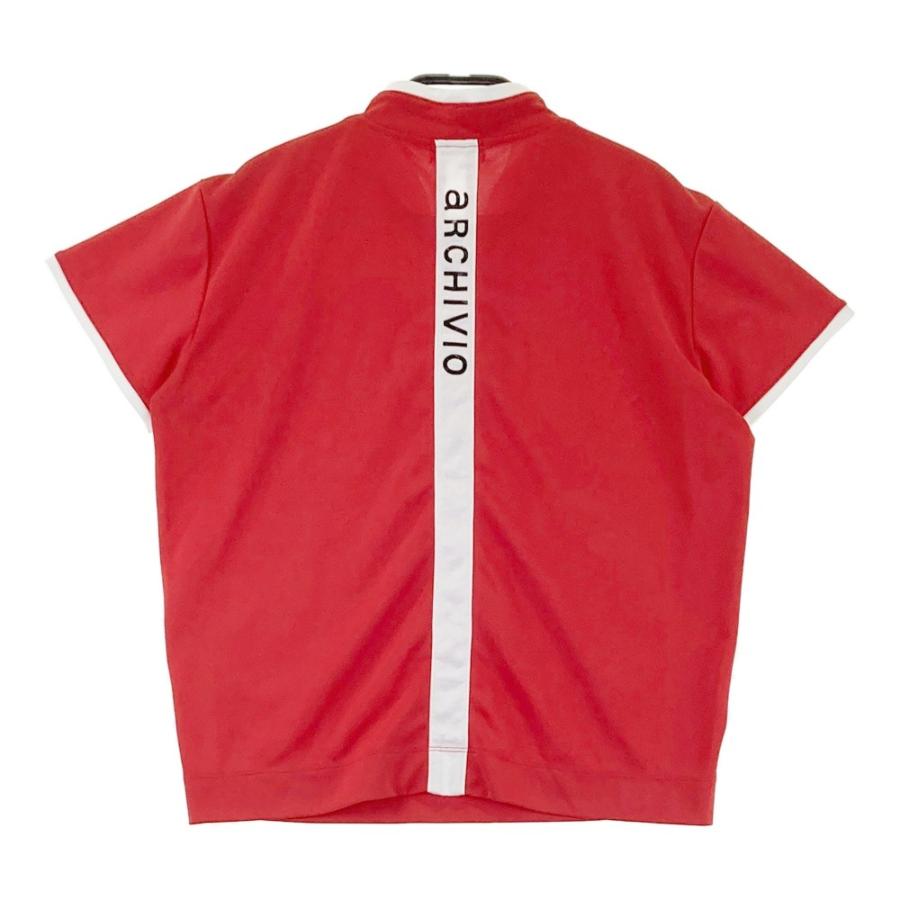 サイズ：38 ARCHIVIO アルチビオ 半袖ハイネックTシャツ レッド系