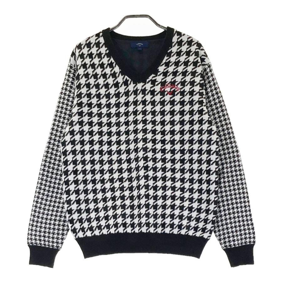 Callaway キャロウェイ 千鳥　ニット ゴルフ　メンズ　M CALLAWAY キャロウェイ ニットセーター 千鳥 ブラック系 M ゴルフ