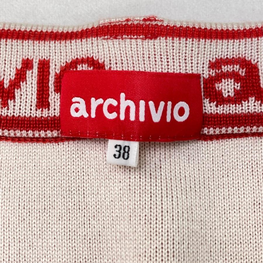 ARCHIVIO アルチビオ ニット プリーツスカート レッド系 38 ゴルフ