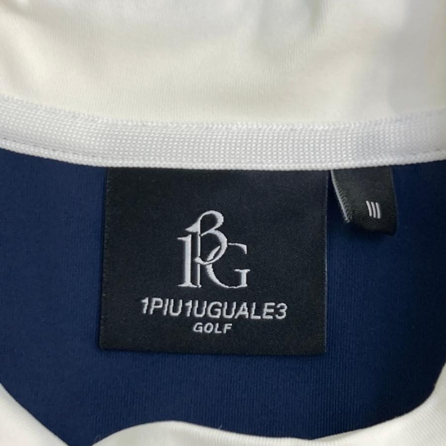 美品】1PIU1UGUALE3 GOLF GDT011 半袖モックネックTシャツ ネイビー系 