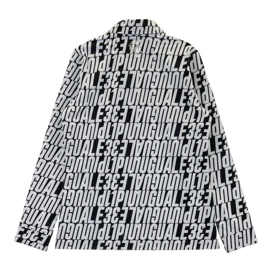 美品】1PIU1UGUALE3 GOLF GST166 長袖ポロシャツ 総柄 ブラック系 2 