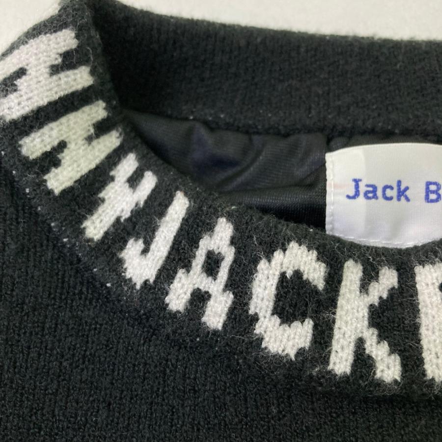 サイズ：2 JACK BUNNY ジャックバニー 2023年モデル 裏地付 ニットセーター ロゴ  ブラック系 [240101441656] ゴルフウェア レディース ストスト JACK BUNNY ジャックバニー 2023年モデル 裏地付 ニットセーター