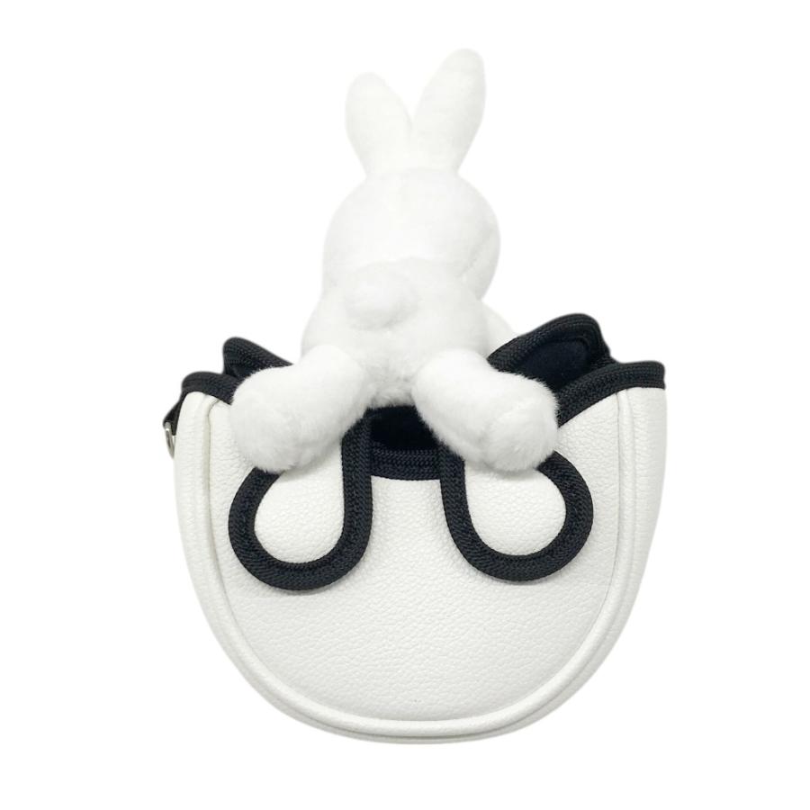 JACK BUNNY ジャックバニー  ヘッドカバー マレット型 うさぎ ホワイト系 PT [240101441659] ゴルフウェア ストスト 美品】JACK BUNNY ジャックバニー ヘッドカバー マレット型