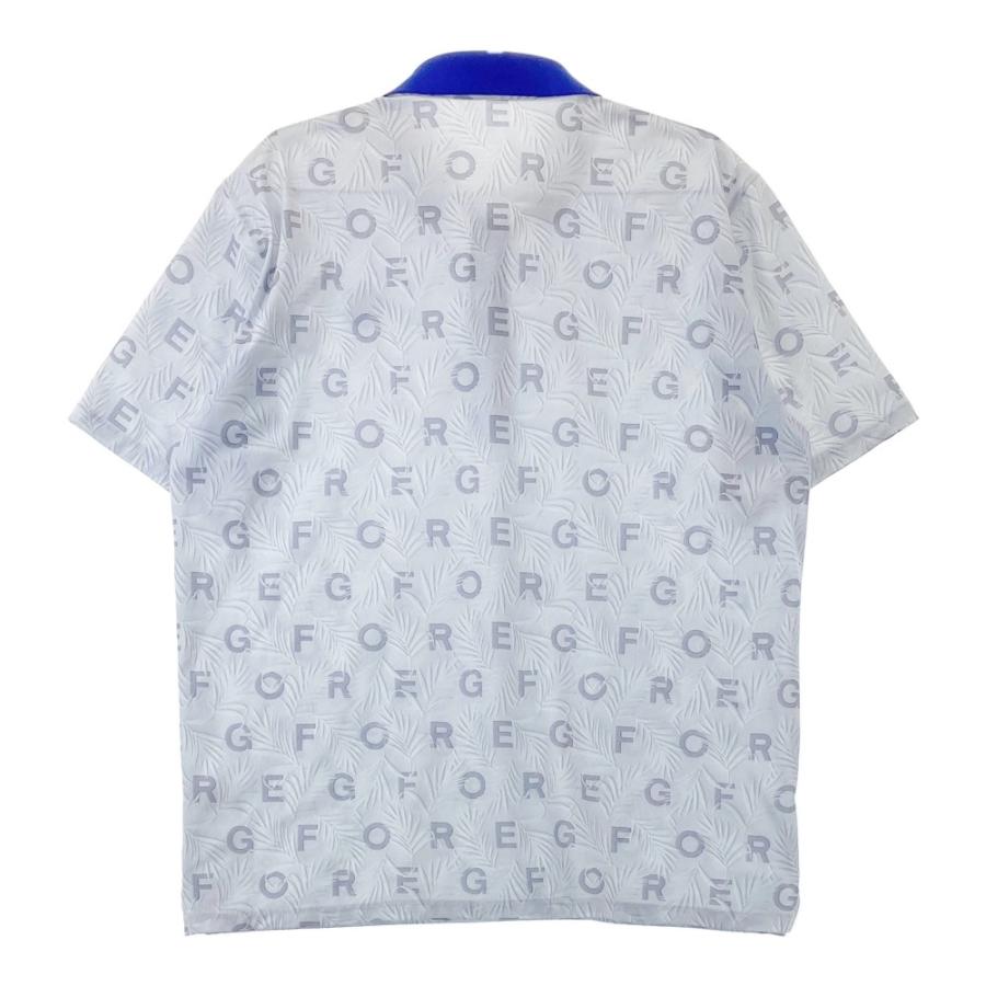 美品　G/FORE ジーフォア　メンズ　総柄ゴルフ　ポロシャツ G/FORE ジーフォア 半袖ポロシャツ 総柄 グレー系 3 ゴルフ
