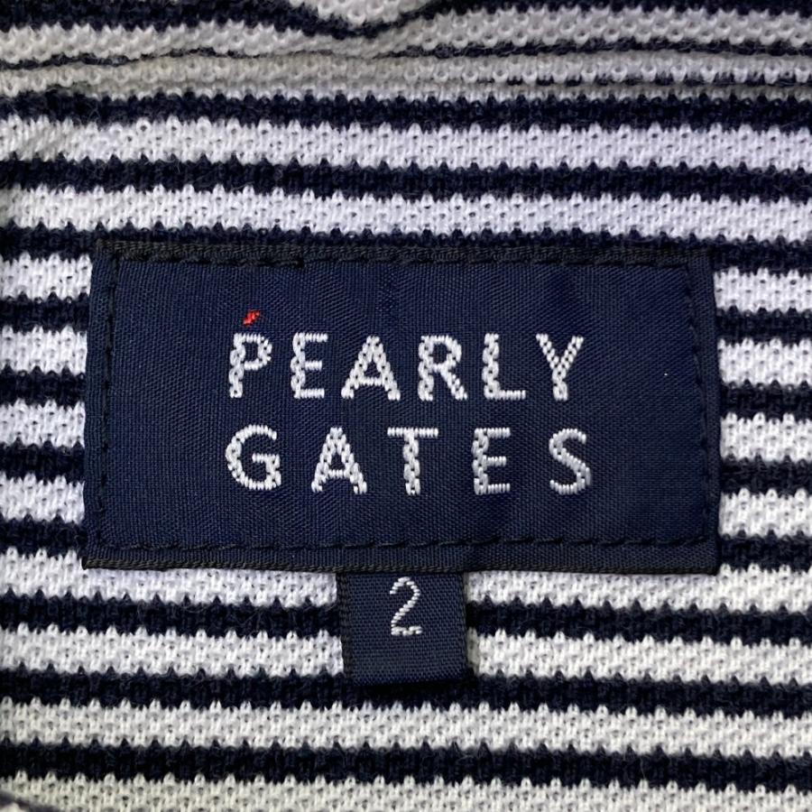 PEARLYGATES 未使用品 長袖ポロシャツ 紺 ネイビー ストライプ PEARLY GATES（パーリーゲイツ） 長袖ポロシャツ ストライプ ネイビー