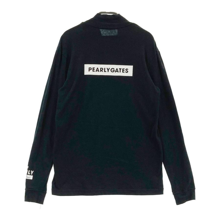 サイズ：4 PEARLY GATES パーリーゲイツ  ハイネック 長袖Tシャツ  ブラック系 [240101442132] ゴルフウェア メンズ ストスト PEARLY GATES（パーリーゲイツ） ハイネック 長袖Tシャツ ブラック系 4