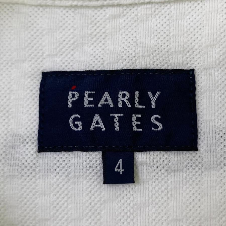 PEARLY GATES ポロシャツ サイズ4 ホワイトパーリーゲイツゴルフ半袖 サイズ：4 PEARLY GATES パーリーゲイツ 半袖ポロシャツ ロゴ