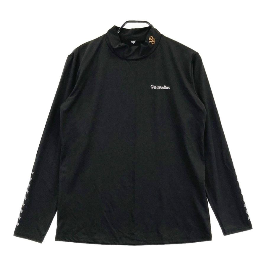 レザレクション　長袖モックネック　ゴルフシャツ　2XL ネイビー ゴルフ モックネックシャツ ハイネックTシャツ メンズ ゴルフウェア