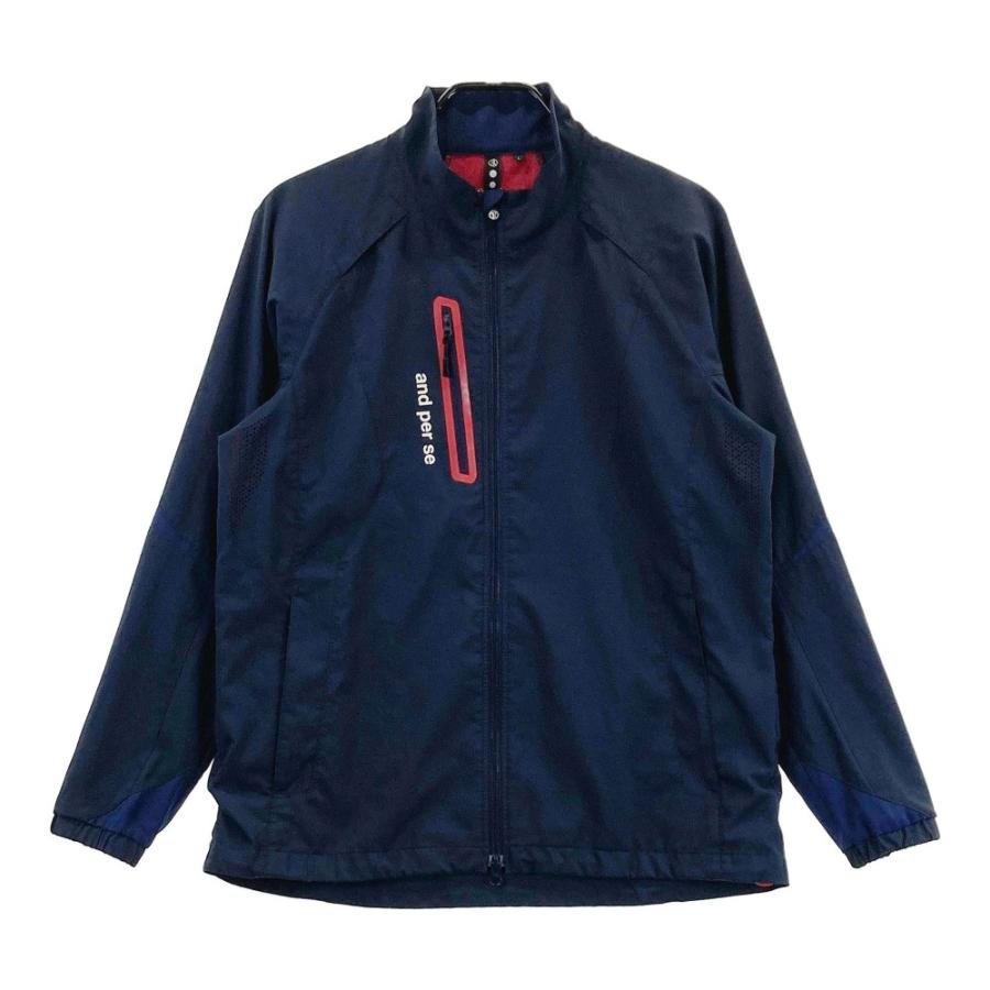 【美品】and par se アンパスィ ネイビー ジャケット AND PER SE アンパスィ ジャケット ネイビー系 L ゴルフウェア