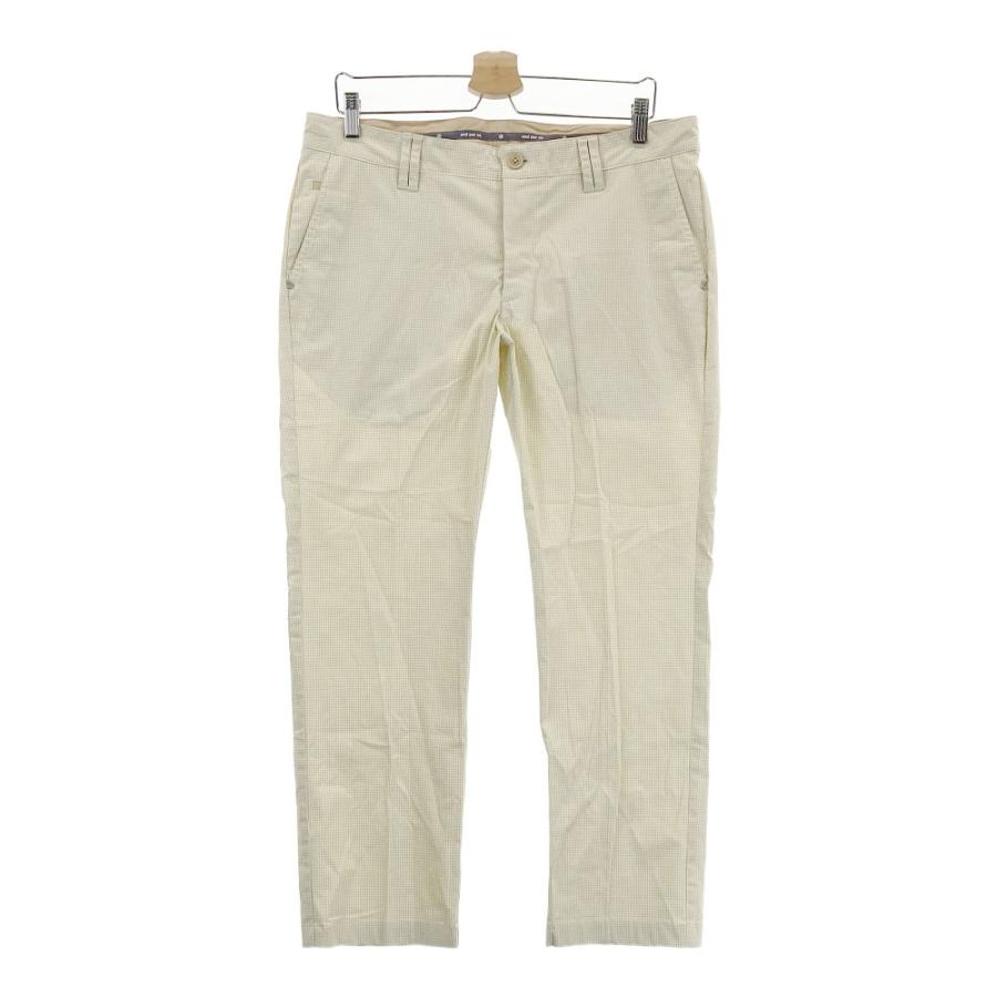 and per se ベージュパンツ ウエストゴム 新品】AND PER SE アンパスィ ストレッチパンツ チェック柄 ベージュ系
