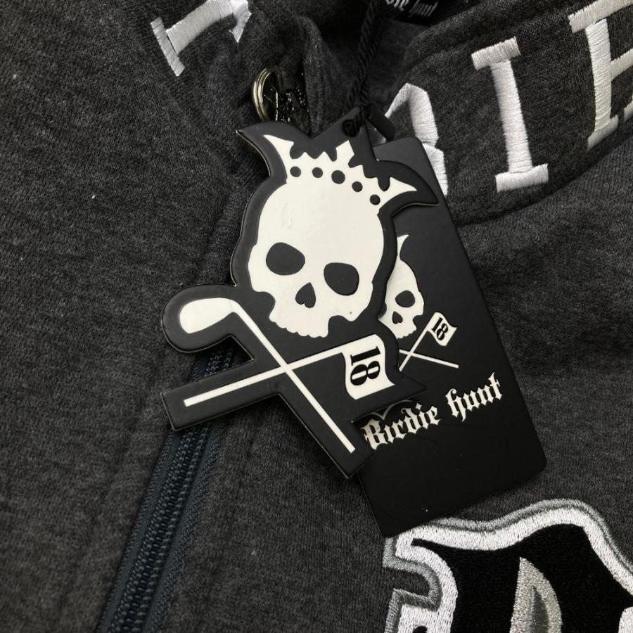 美品】BIRDIE HUNT バーディーハント 裏起毛 ジップジャケット スカル