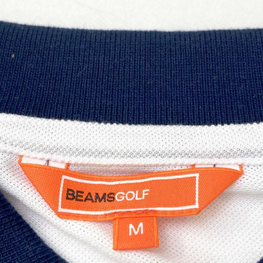 サイズ：M BEAMS GOLF ビームスゴルフ  半袖ポロシャツ  ホワイト系 [240101443523] ゴルフウェア メンズ ストスト BEAMS GOLF ビームスゴルフ 半袖ポロシャツ ホワイト系 M ゴルフウェア