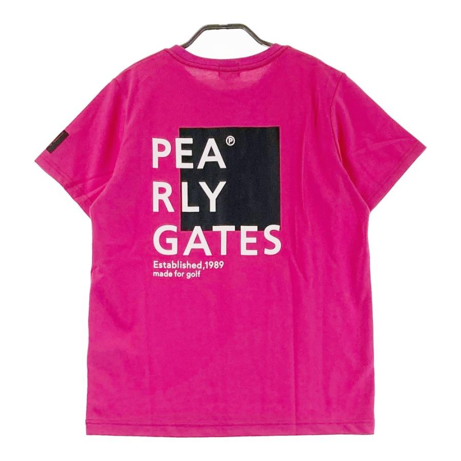 サイズ：1 PEARLY GATES パーリーゲイツ 2023年モデル 半袖Tシャツ  ピンク系 [240101444230] ゴルフウェア レディース ストスト 新品】PEARLY GATES パーリーゲイツ 2023年モデル 半袖Tシャツ