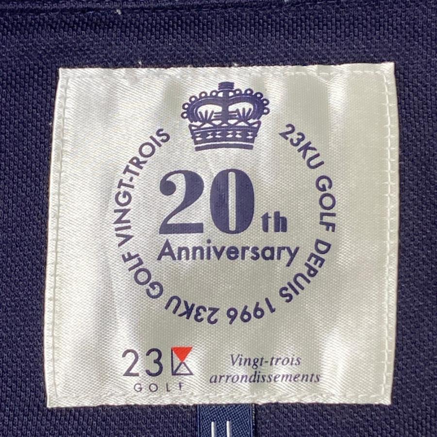 23区GOLF ニジュウサンクゴルフ 20周年モデル 半袖ポロシャツ ネイビー