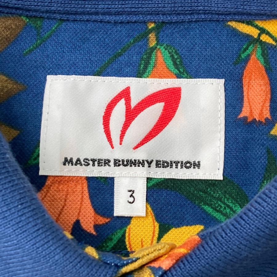 サイズ：3 MASTER BUNNY EDITION マスターバニーエディション  半袖ポロシャツ 花柄 ネイビー系 [240101444716] ゴルフウェア メンズ ストスト MASTER BUNNY EDITION（マスターバニーエディション） 半袖ポロシャツ