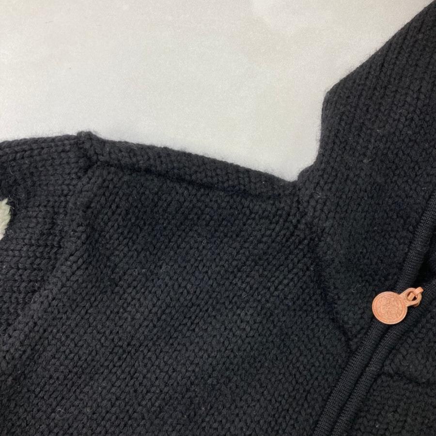 EVISU エヴィス カウチンニット ジップパーカー ブラック系 36 メンズ 