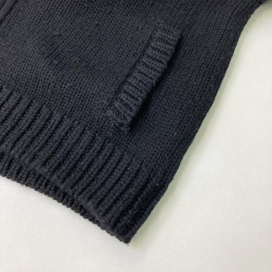 EVISU エヴィス カウチンニット ジップパーカー ブラック系 36 メンズ 